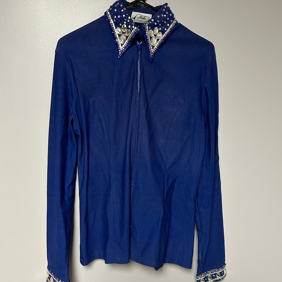 CUSTOM ROYAL BLUE SHOW SHIRT - Picture 2 of 3